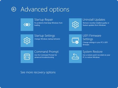 Boot issues : Use Windows Recovery Environment, Startup Repair.